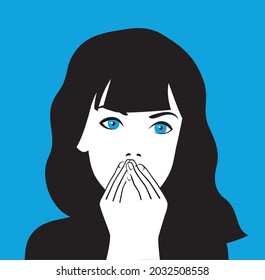 scared girl with blue eyes