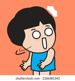 A Scared Girl is Turning Back To Someone, Expressing Shock And Fright. Being Surprised With Others Concept Card Character illustration