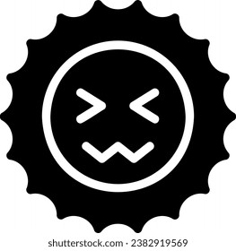 scared glyph icon illustration vector