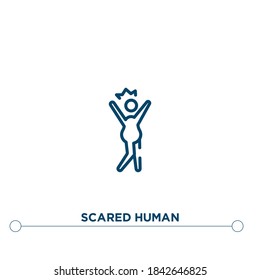 scared human outline vector icon. simple element illustration. scared human outline icon from editable feelings concept. can be used for web and mobile
