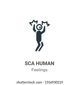Scared human vector icon on white background. Flat vector scared human icon symbol sign from modern feelings collection for mobile concept and web apps design.