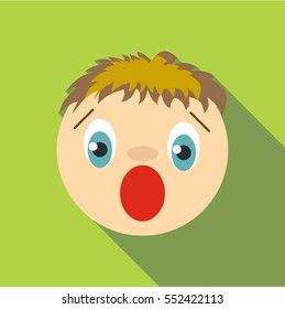 Scared icon. Flat illustration of scared vector icon for web