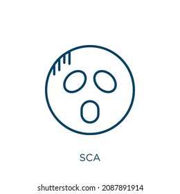 scared icon. Thin linear scared outline icon isolated on white background. Line vector scared sign, symbol for web and mobile
