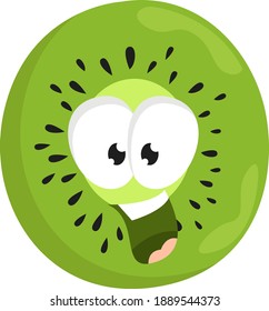 Kiwi asustado el fruto, ilustración, vector sobre fondo blanco