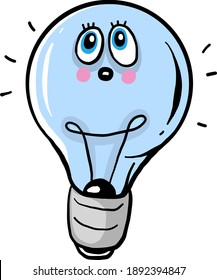 Scared Light Bulb Illustration Vector On Stock Vector (Royalty Free ...