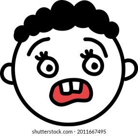 Scared liittle boy, illustration, vector on a white background.