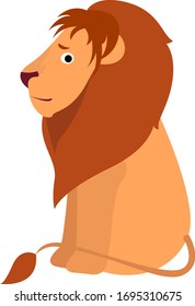 Scared lion, illustration, vector on white background