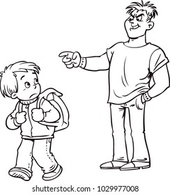 Scared little boy. Arguing children