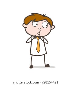 Scared Man Body Gesture Vector Illustration
