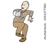 Scared man. Color vector flat illustration isolated on white background. 