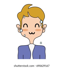 scared man with elegant clothes and hairstyle