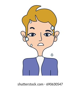 scared man with elegant clothes and hairstyle