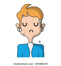 scared man with elegant clothes and hairstyle