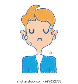 scared man with elegant clothes and hairstyle