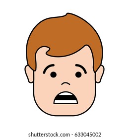 scared man head and face with hair