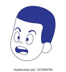 scared man icon over white background, vector illustration