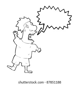 scared man shrieking cartoon