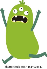 Scared monster, illustration, vector on white background.