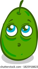 Scared olive, illustration, vector on white background