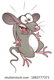 Scared pest mouse cartoon vector illustration. Cartoon pest mouse series.