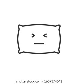 Scared pillow border icon on white background. Emotions