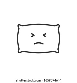 Scared pillow border icon on white background. Emotions