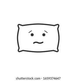 Scared pillow border icon on white background. Emotions