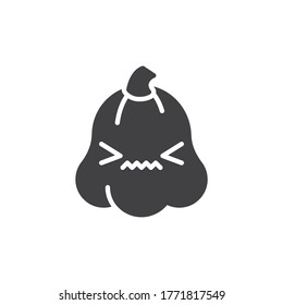 Scared pumpkin face vector icon. filled flat sign for mobile concept and web design. Pumpkin astonished face glyph icon. Symbol, logo illustration. Vector graphics