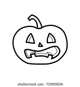 Scared pumpkin vector icon