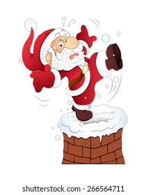 Scared Santa Character Falling