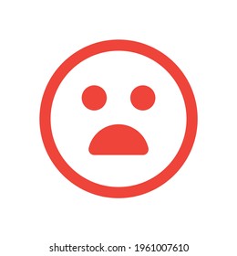 Scared and shocked emoticon illustration