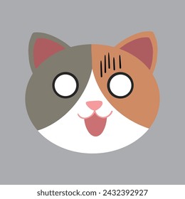 Scared surprised shocked cute cat illustration
