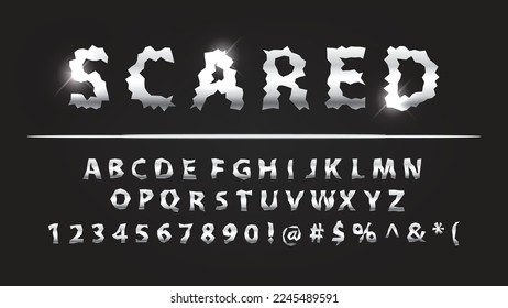 Scared theme, Silver font family  for use