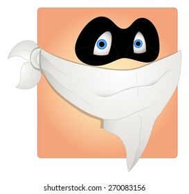 Scared Thief Mask Smiley Vector