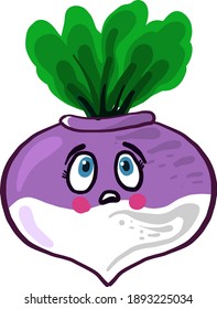 Trurnip asustado , ilustración, vector sobre fondo blanco