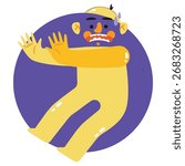 Scared Vector Illustration. Flat Minimal Design. Editable Illustration for Web, Mobile, Print