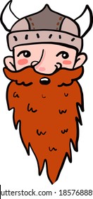 Scared viking, illustration, vector on white background