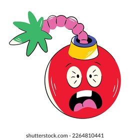 Scared weed bomb premium flat sticker 