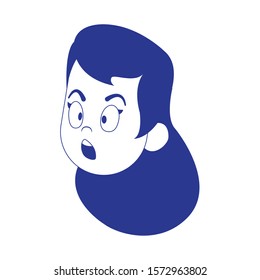 scared woman icon over white background, vector illustration