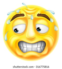 A Scared, Worried Or Embarrassed Looking Emji Emoticon Character 