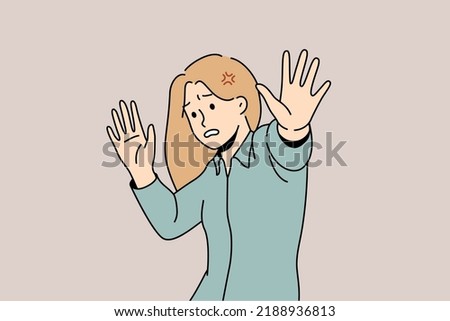 Similar – Image, Stock Photo Make it stop. Fear Text