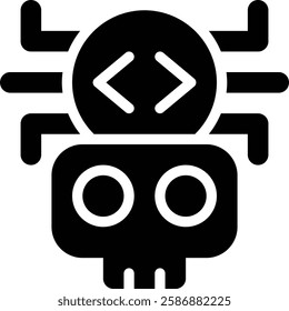 Scareware, Cyber Crime Glyph Solid Icon