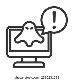 Scareware Outline Icon Vector Illustration