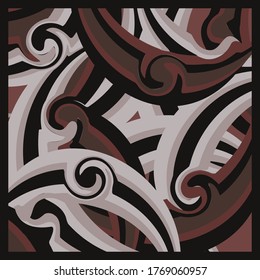 Scarf abstract brown design textile vector