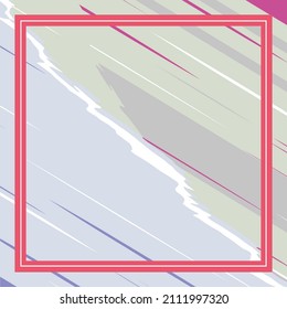 Scarf abstract design with brush and frame