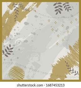 scarf abstract pattern design with yellow color combination