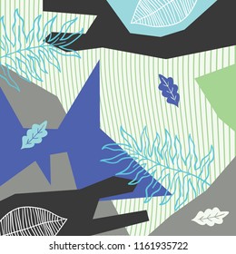 Scarf and background contemporary abstract with leaf design
