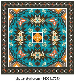 scarf bandana colourful print.  Tribal ethnic vector texture