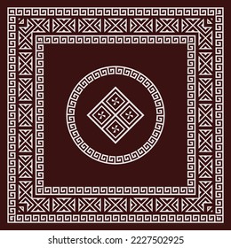 Scarf bandana pattern. Polynesian Maori style tribal design for woman hijab, boho carpet, bandana, neckwear, batik, rug, shawl, pillow case. square pattern design style