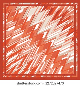 Scarf and bandanna design. Fashionable coral color. Geometric print. Vector illustration.